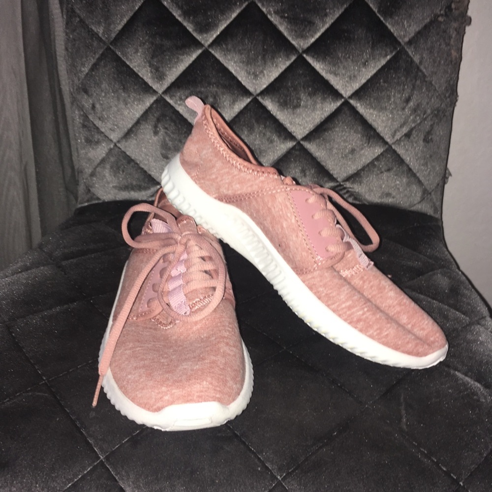 Pink athletic shoes